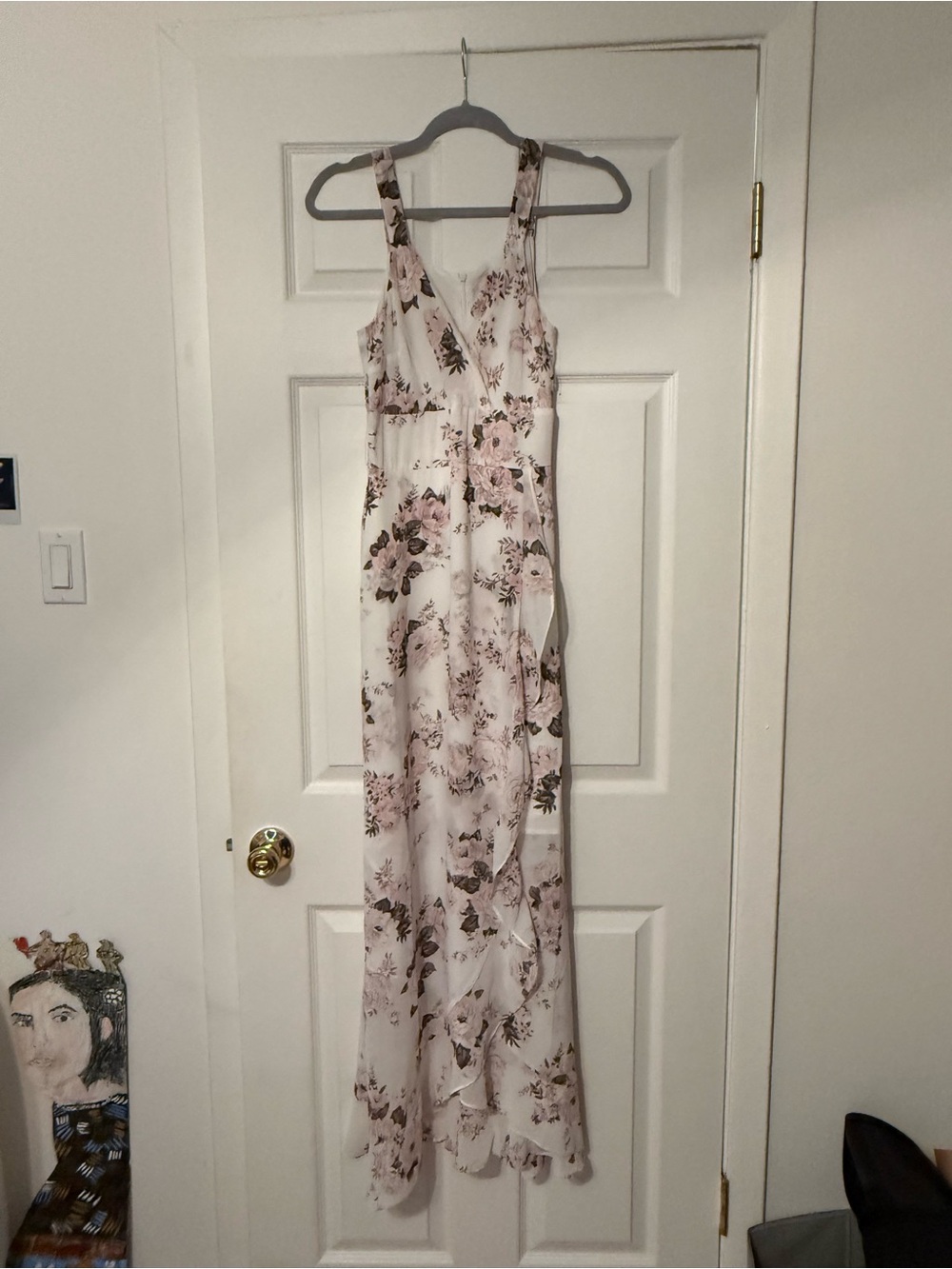 Altar'd State Blush Pink Floral Maxi Dress with V-Neck